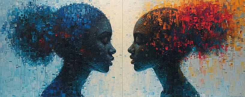 Modernes Porträt von Kunst Laune