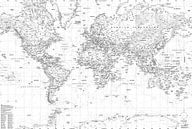 Wereldkaart, Zwart-wit van MAPOM Geoatlas thumbnail