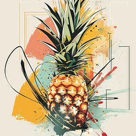 Ananas im Expressionistischen Stil von Poster Art Shop