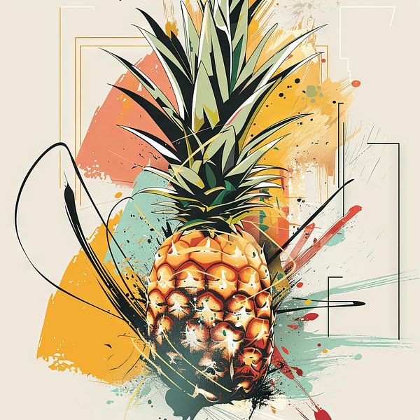 Pineapple in expressionist style by Poster Art Shop