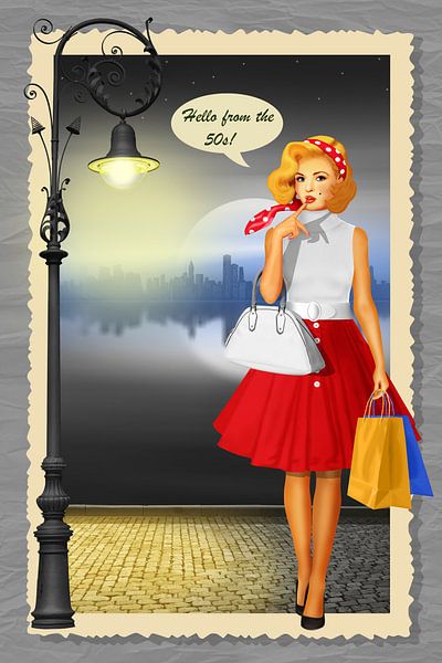  Hello from the 50s Shopping Girl by Monika Jüngling