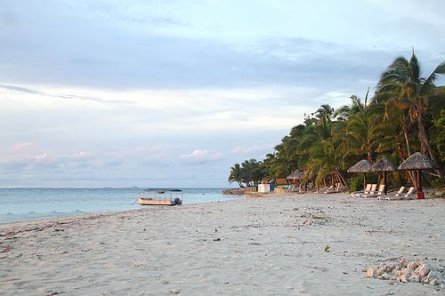 Deserted island at sunset