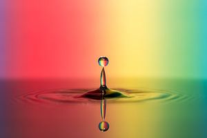 drop in front of a colored background by Jolanda Aalbers