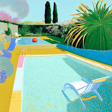 Jardin d'été avec piscine sur Vlindertuin Art