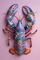 Lobster Luxe - Purple hippy flowers and fish lobster