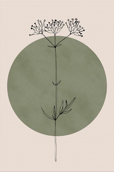 Wabi-sabi botanical flower Japandi no. 10 by Dina Dankers