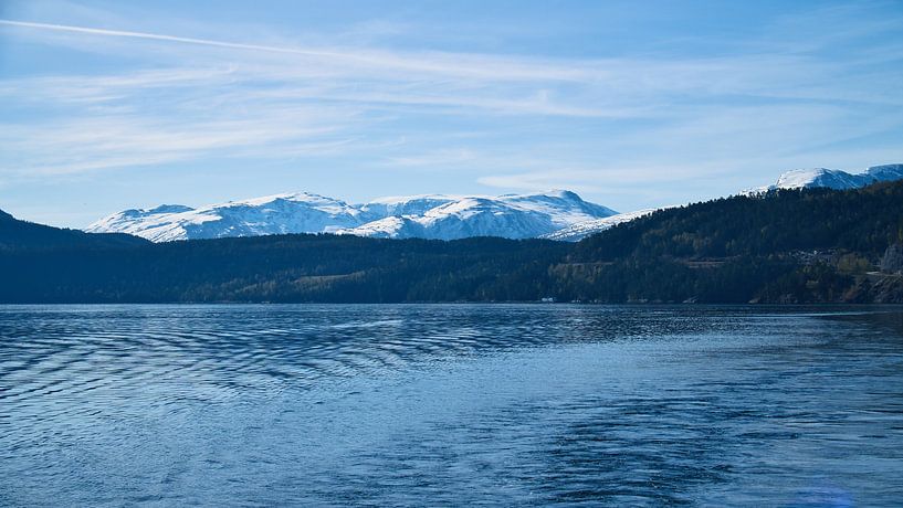 Fjord in Norway with blue sky by Martin Köbsch