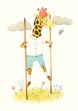 Giraffe on stilts by Judith Loske