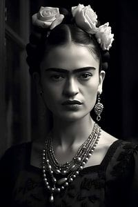 Frida zwart-wit portret