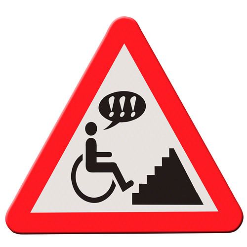 Verkeersbord - geen faciliteiten voor rolstoelen