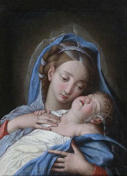 Maria met de slapende baby Jezus, Sassoferrato