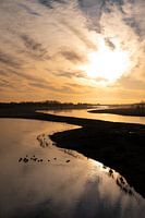 Sonnenaufgang über der Ijssel in Zwolle