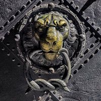 Türklopfer in Gestalt eines Löwenkopfes