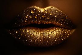 Glistening lips with drops by Art & Soul Creations