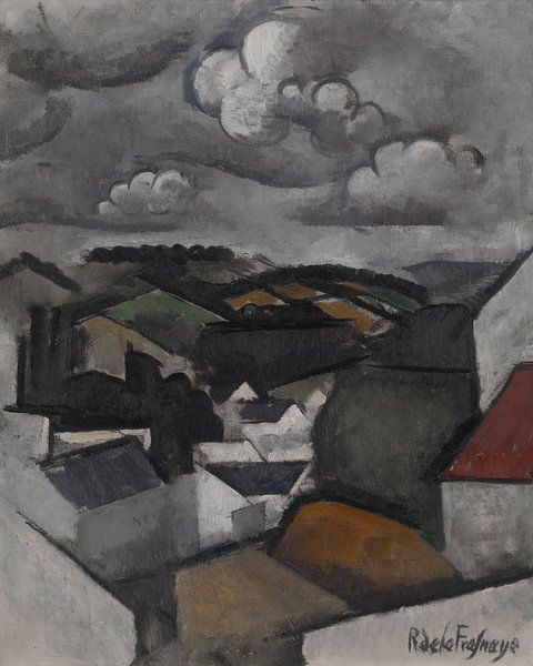 Roger de La Fresnaye~Landscape with a village, The hills behind Meulan by finemasterpiece