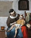 Das kranke Kind, Gabriel Metsu von 1000 Schilderijen Miniaturansicht