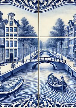 Amsterdam Delfts Blauw gracht tafereel van Jaap Ros
