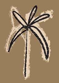 Schwarze Palme Illustration abstrakt von Esmeé Kiewiet
