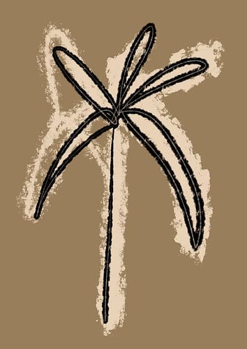 Black palm tree illustration abstract