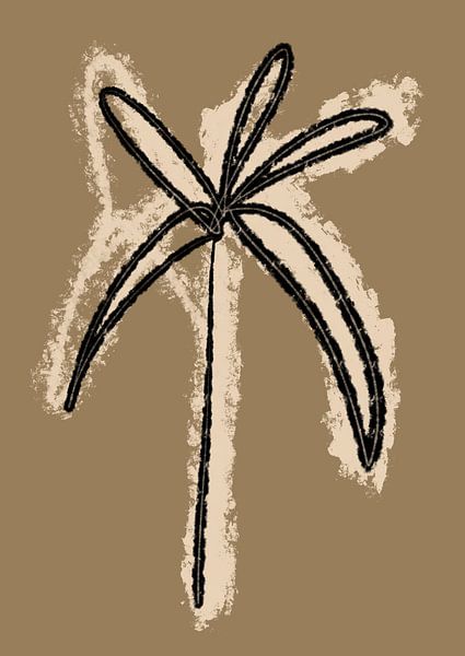 Illustration abstraite d'un palmier noir par Esmeé Kiewiet