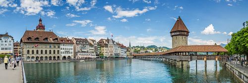 LUCERNE Pont de la Chapelle & Château d'eau | Panorama sur Melanie Viola