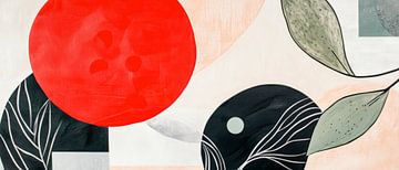 Abstrakte Komposition mit roten Akzenten von Poster Art Shop