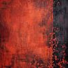 Abstract Painting - Deep Red Black Powerful and Textural by Joriali Abstract