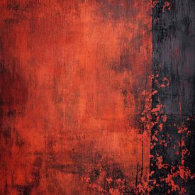Abstract Painting - Deep Red Black Powerful and Textural by Joriali Abstract