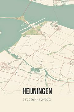 Vintage landkaart van Heijningen (Noord-Brabant) van Rezona