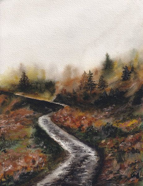 Into the unknown misty path in the Dolomites by Samantha Tang Studios