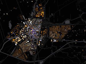 Kaart van Meppel abstract van Maps Are Art