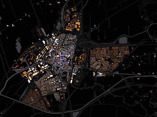Kaart van Meppel abstract