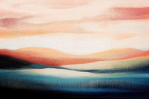 Buntes Panorama in Wellen und Linien