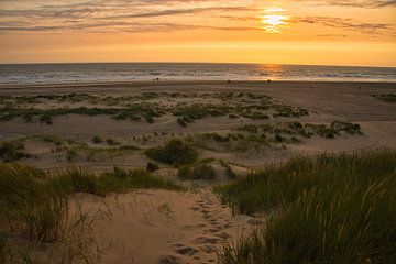 Sonnenuntergang an der Nordsee in Noordholland von Tanja Voigt