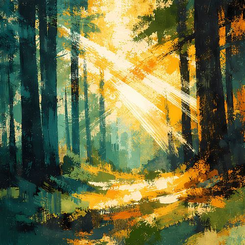 Une lumière dorée au cœur de la forêt