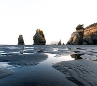 Prachtige zonsopkomst in Nieuw Zeeland, Three sisters tijdens het gouden uur.