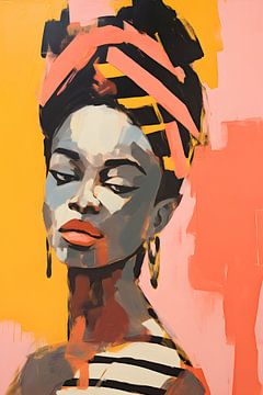 Portrait coloré d'une femme africaine sur But First Framing