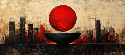 Sphère rouge abstraite