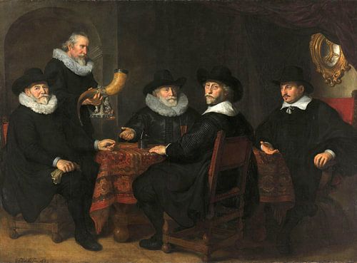 Vier doelheren der Kloveniersdoelen, Amsterdam, Govert Flinck - 1642