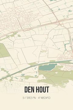 Vintage landkaart van Den Hout (Noord-Brabant) van Rezona