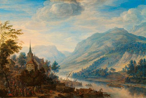 Uitzicht op de Rijn bij Reineck, Herman Saftleven