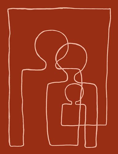 Trois d'entre elles ensemble, ocre rouge/rose des potiers