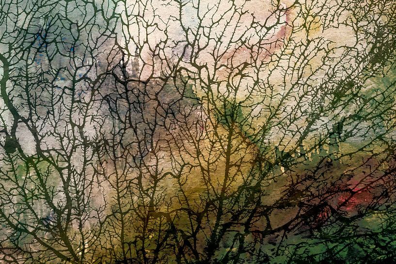 Scandinavian Forest Beige Green by Mad Dog Art