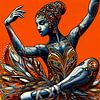 Levendige balletdanseres in een artistieke illustratie van A.D. Digital ART