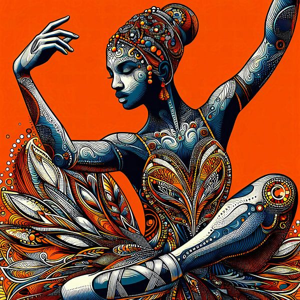 Lively ballet dancer in an artistic illustration by A.D. Digital ART