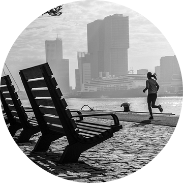 Jogger in Rotterdam van Anna Pors