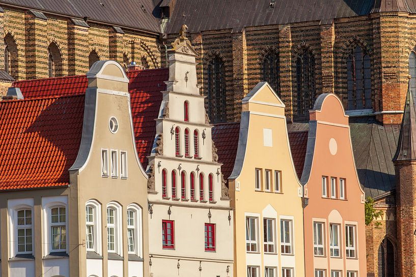 New market with historic gabled houses , Rostock by Torsten Krüger