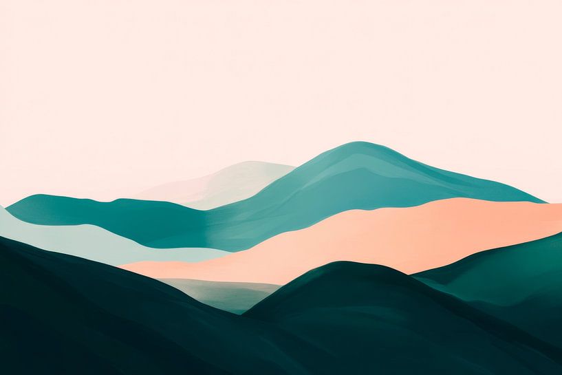 Mountain landscape pastel by Poster Art Shop