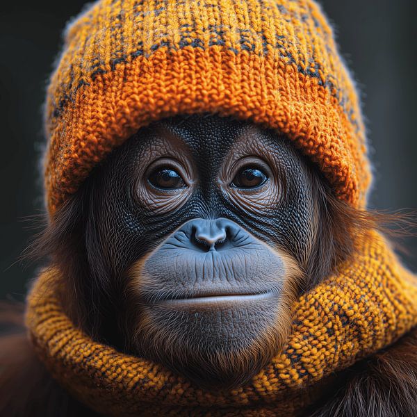 Orang-Utan für den Winter gekleidet von Ton Kuijpers