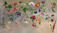 Botanisch schilderen. Studies van bloemen. Olieverfschilderij van Jacques-Laurent Agasse. van Dina Dankers thumbnail